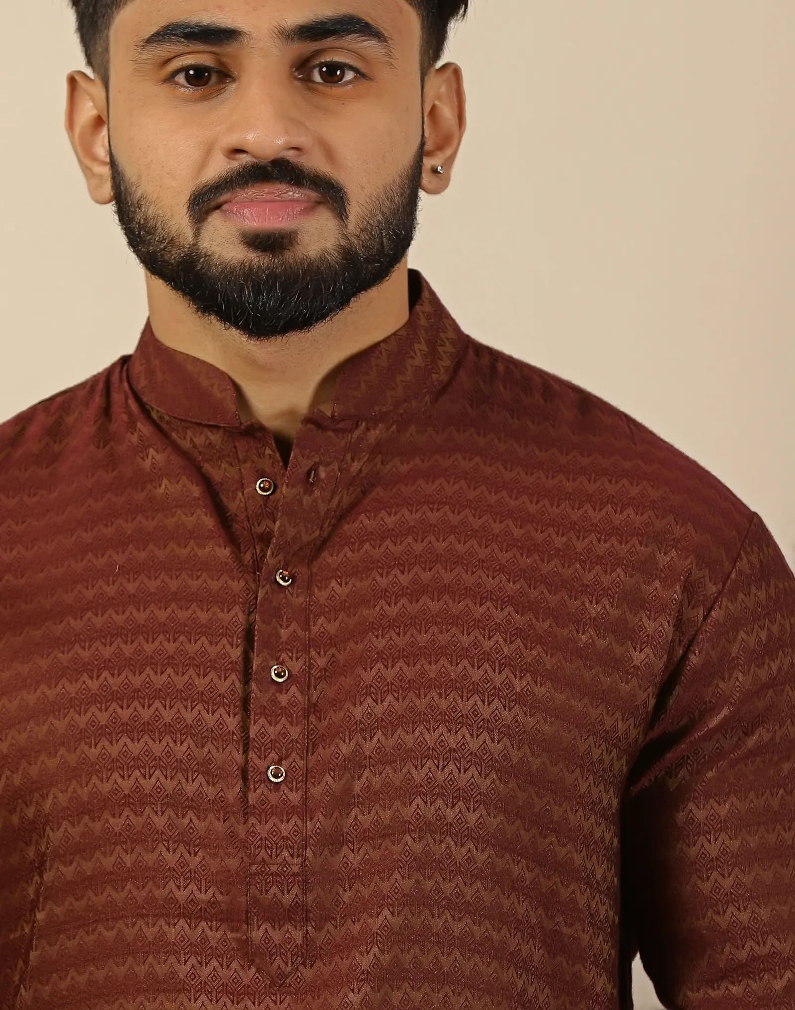 Chestnut Brown Short Kurta - House of Cocoon (2)