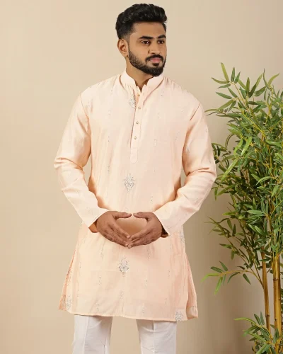 Cotton Silk Sequin Short Kurta