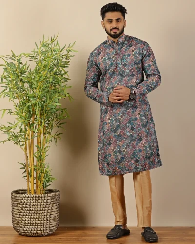 Mosaic Printed Sequin Kurta