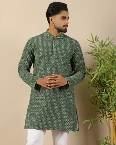 Velvet Sequin Short Kurta