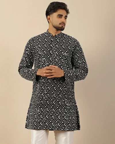 Zari Embroidery Short Kurta