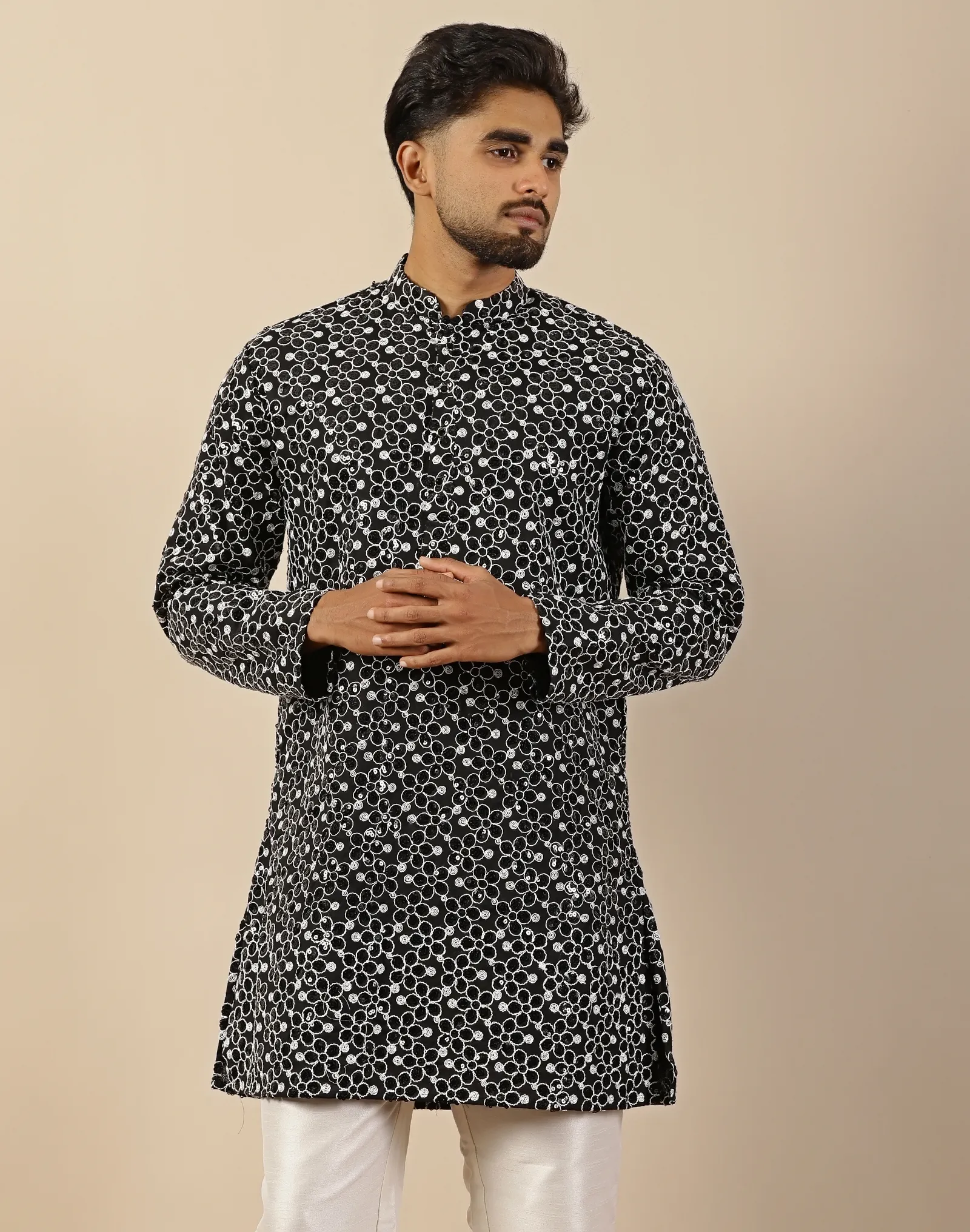 Zari Embroidery Short Kurta - House of Cocoon (1)