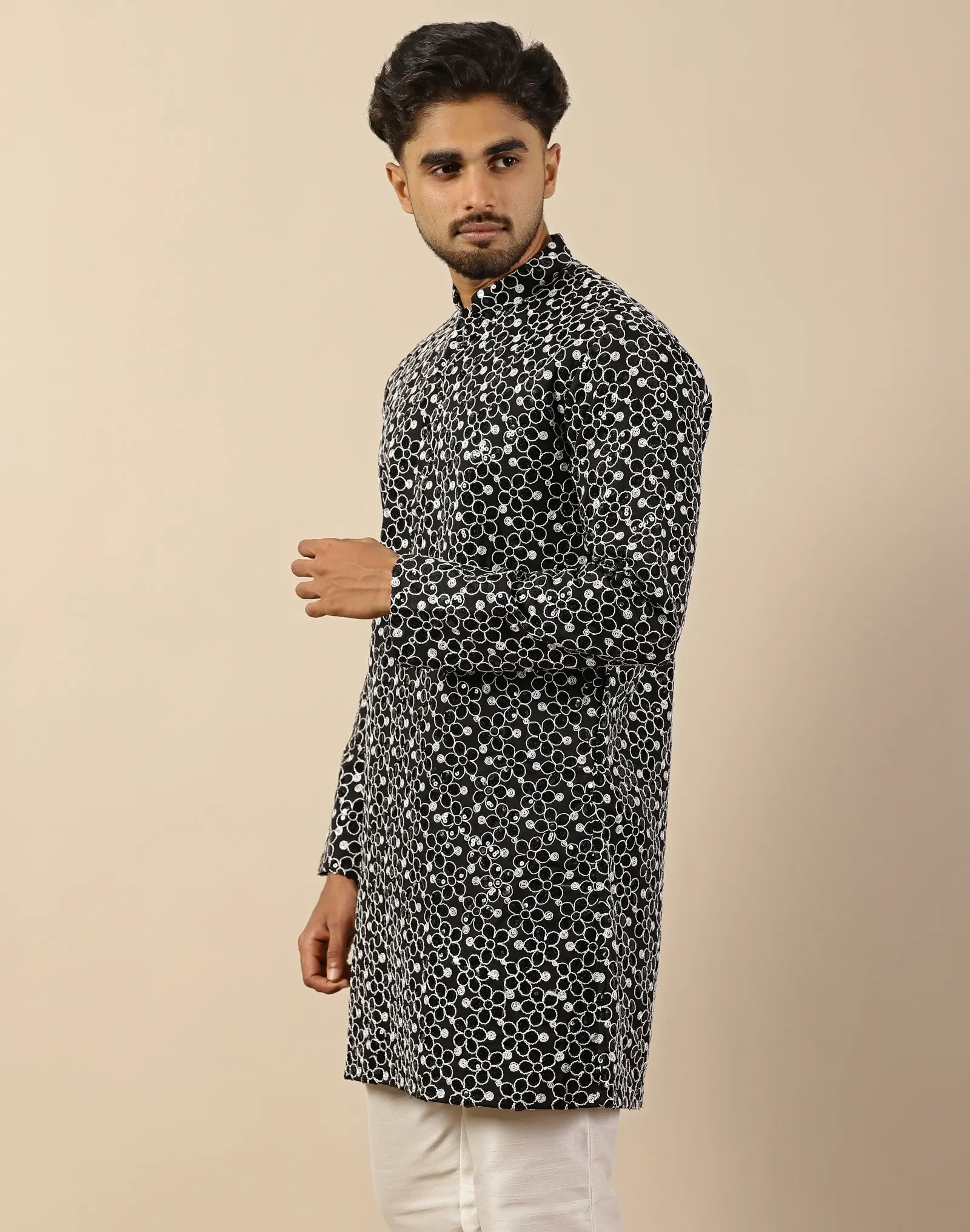 Zari Embroidery Short Kurta - House of Cocoon (2)