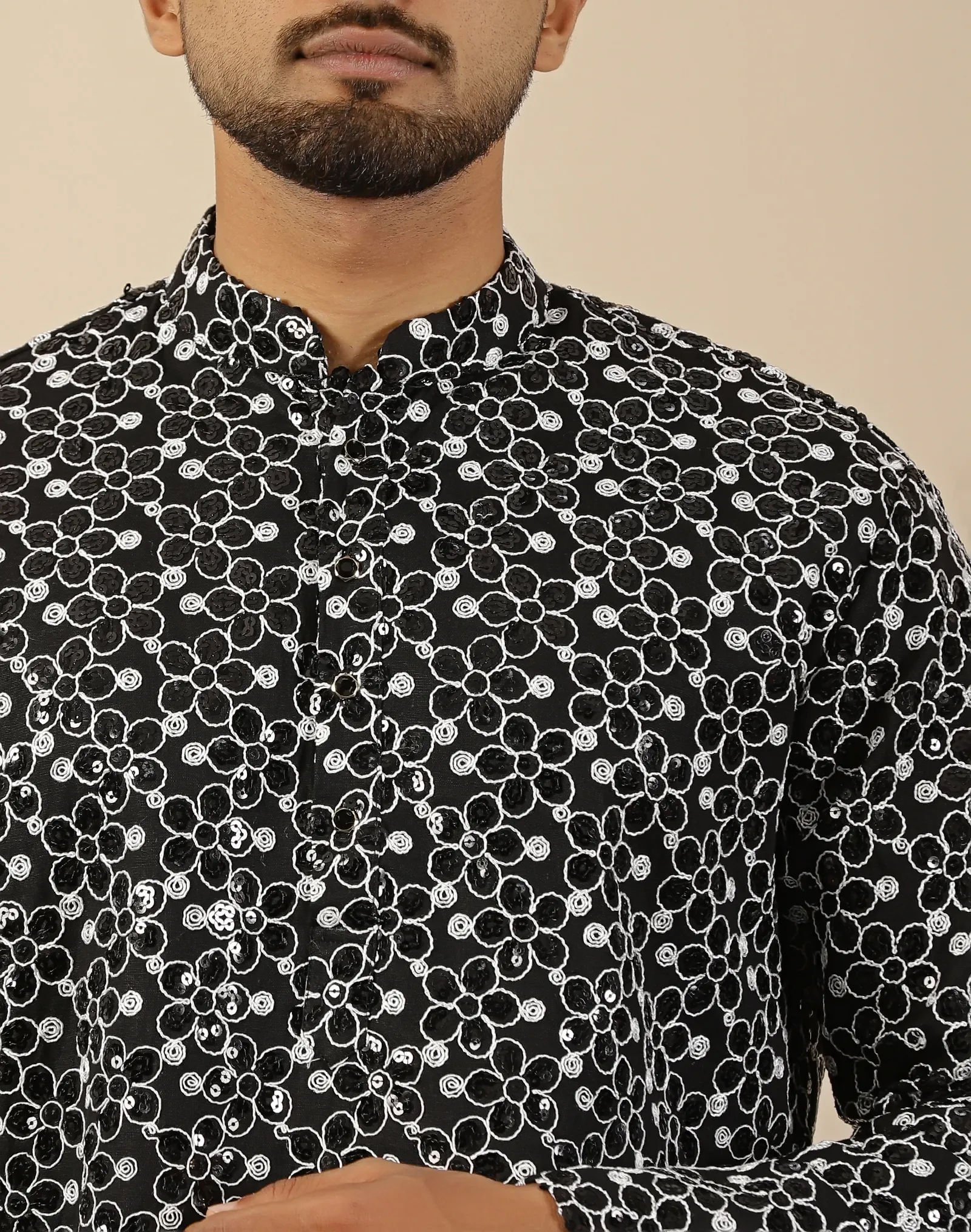 Zari Embroidery Short Kurta - House of Cocoon (5)