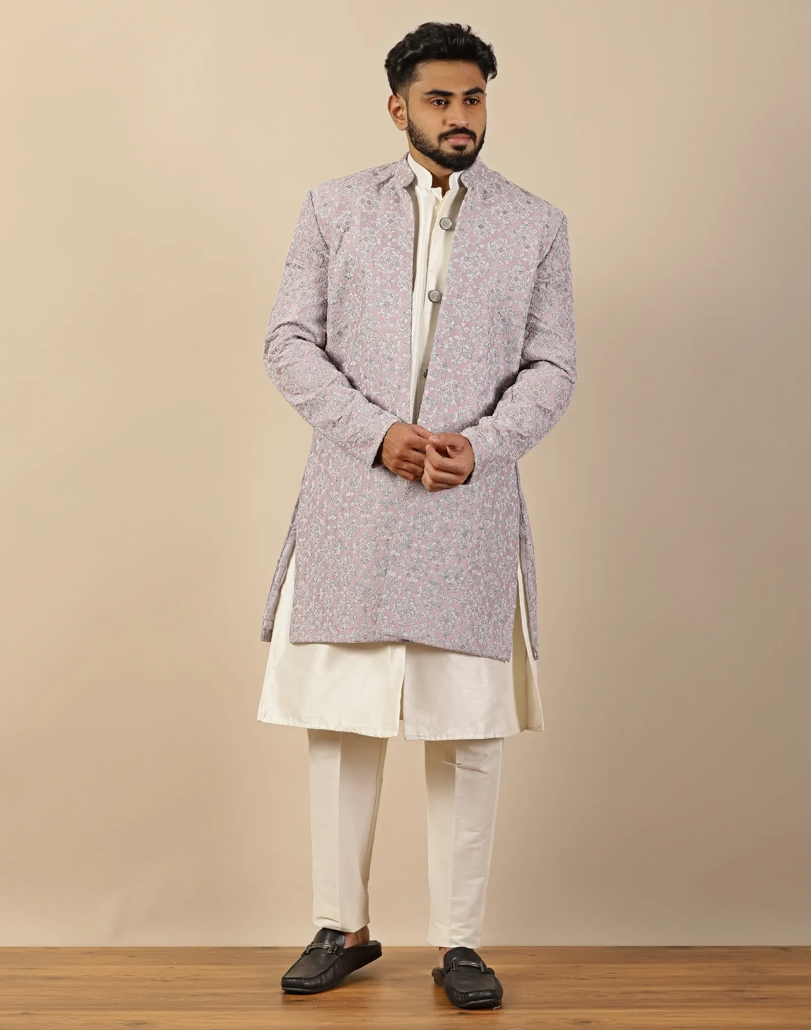 Indo-western Misty lavender Kurta - House of Cocoon (2)