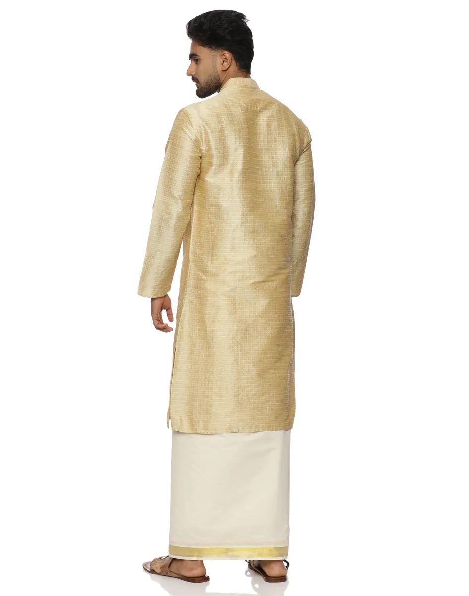 Maurya Vastra Brocade Golden Short Kurta - House of Cocoon (4)