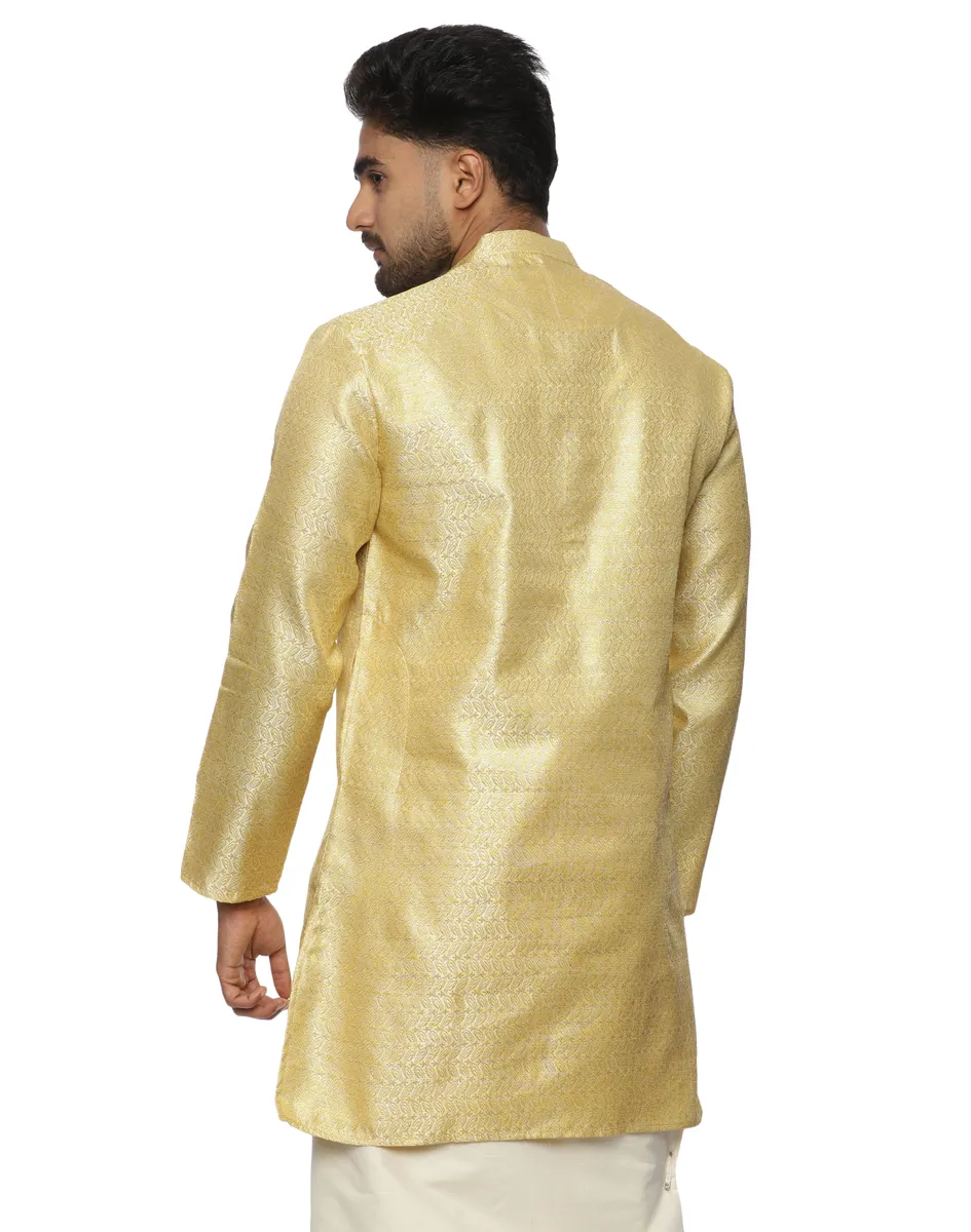 Maurya Vastra Golden Brocade Short Kurta - House of Cocoon (4)