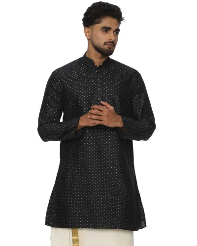 Maurya Vastra Midnight Dot Textured Kurta