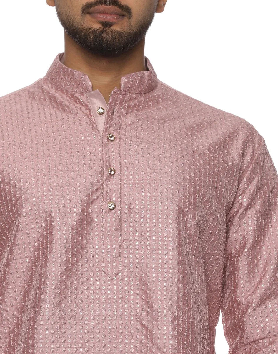 Maurya Vastra Rose Textured Kurta - House of Cocoon (1)