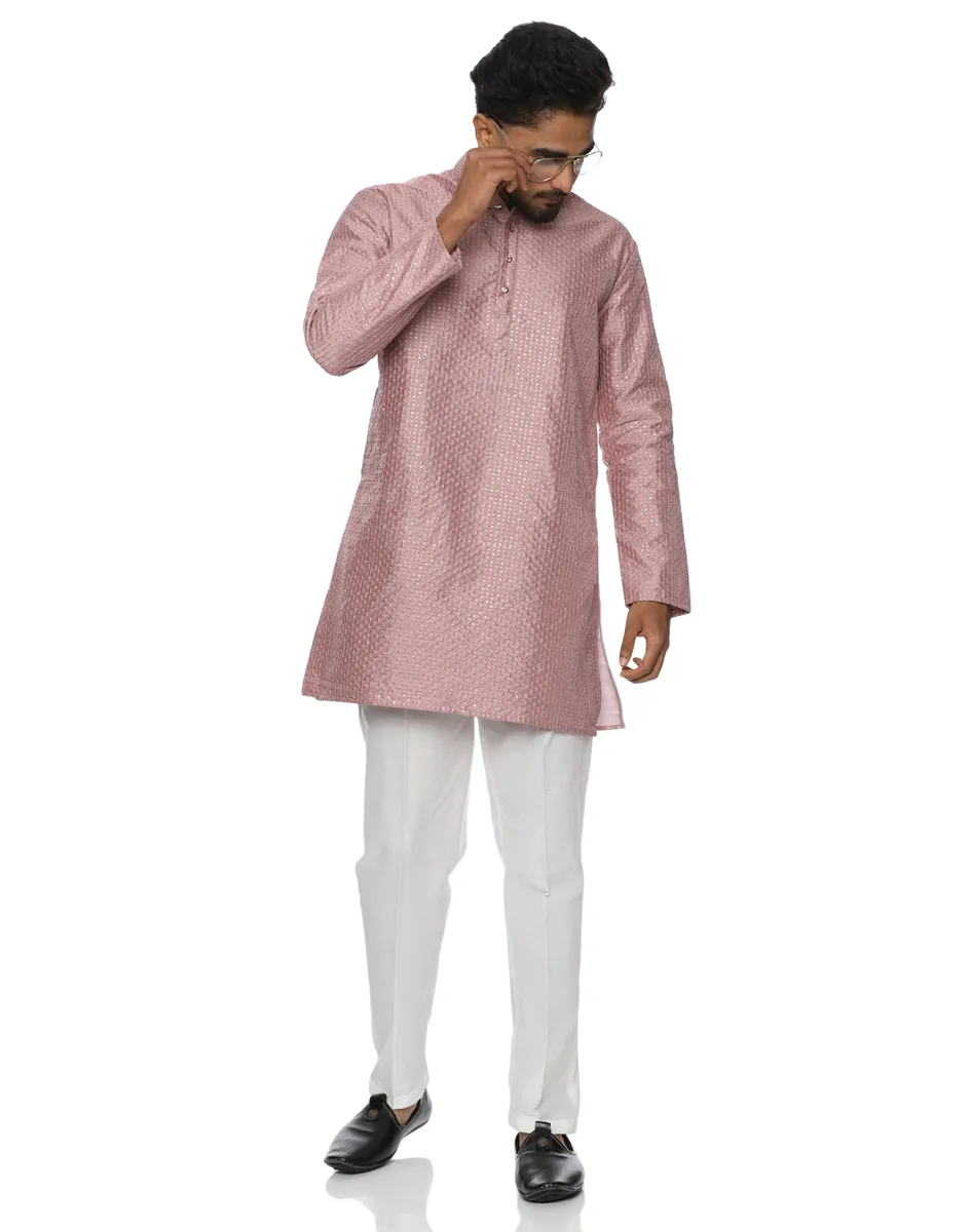 Maurya Vastra Rose Textured Kurta - House of Cocoon (5)