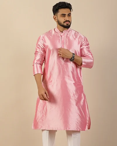 Rose Blush Pure Silk Kurta