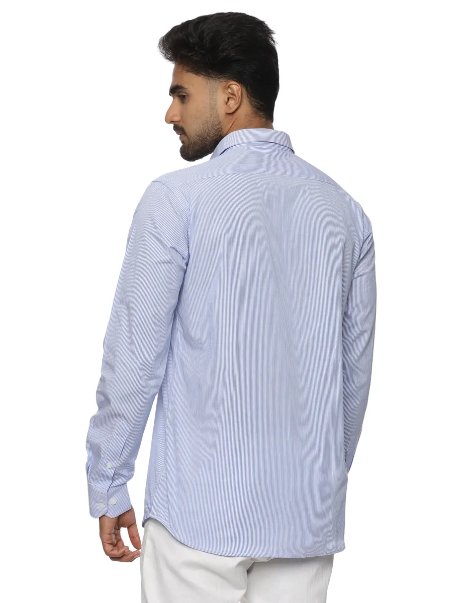 Scotwilson Blue Pinstripe Cotton Shirt - House of Cocoon (3)