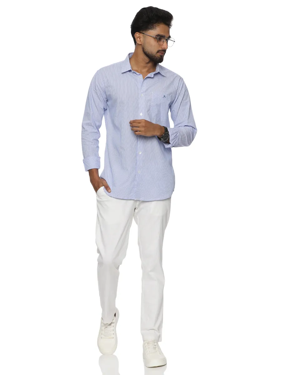 Scotwilson Blue Pinstripe Cotton Shirt - House of Cocoon (4)