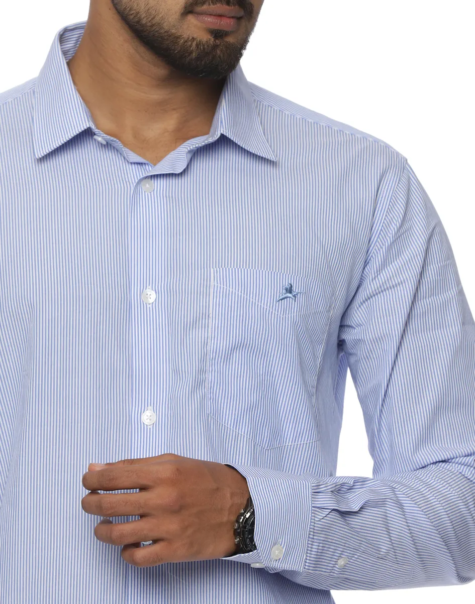 Scotwilson Blue Pinstripe Cotton Shirt - House of Cocoon (5)