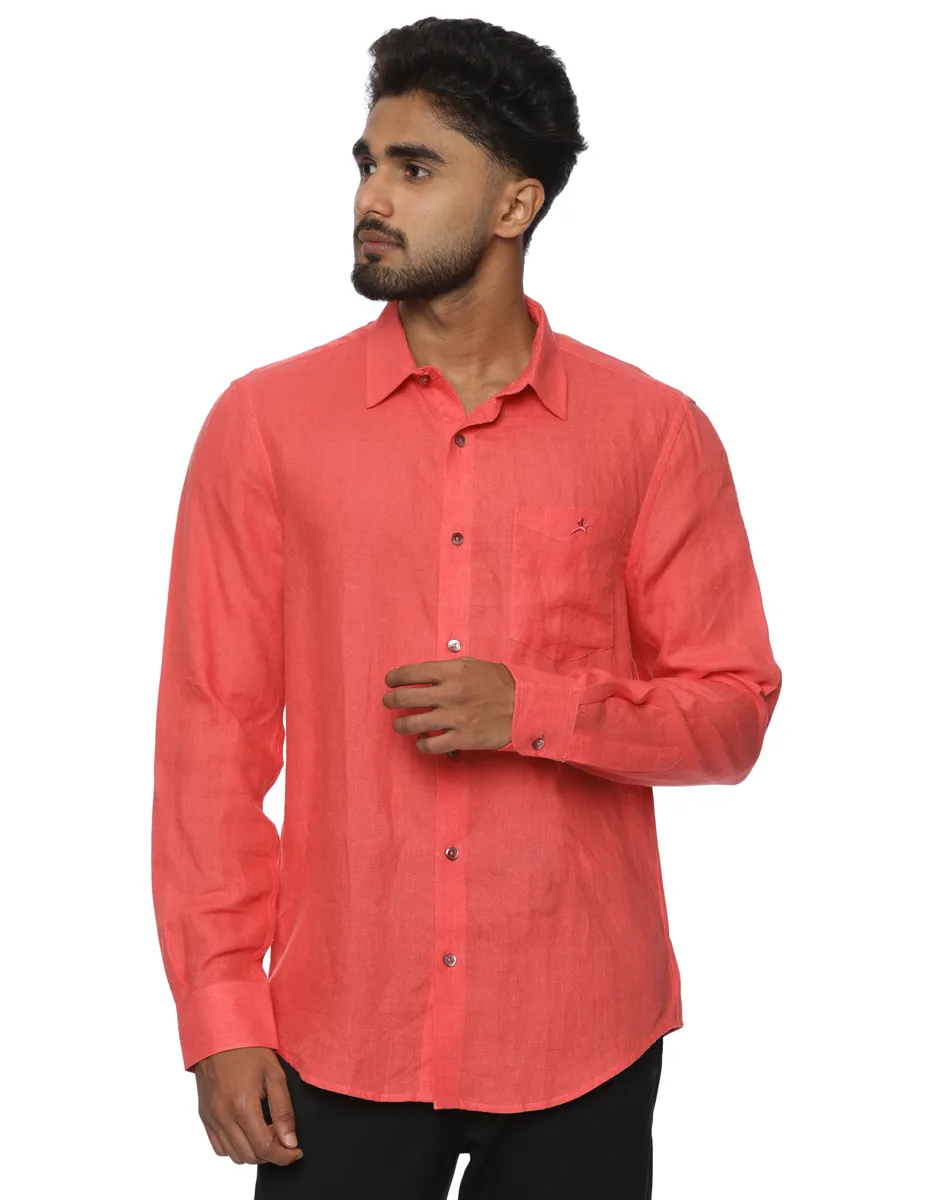 Scotwilson Coral Linen Classic Shirt - House of Cocoon (1)