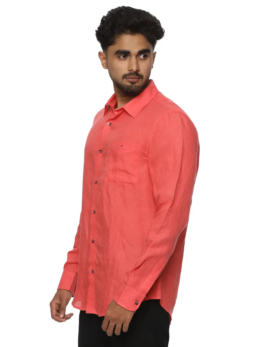 Scotwilson Coral Linen Classic Shirt - House of Cocoon (2)