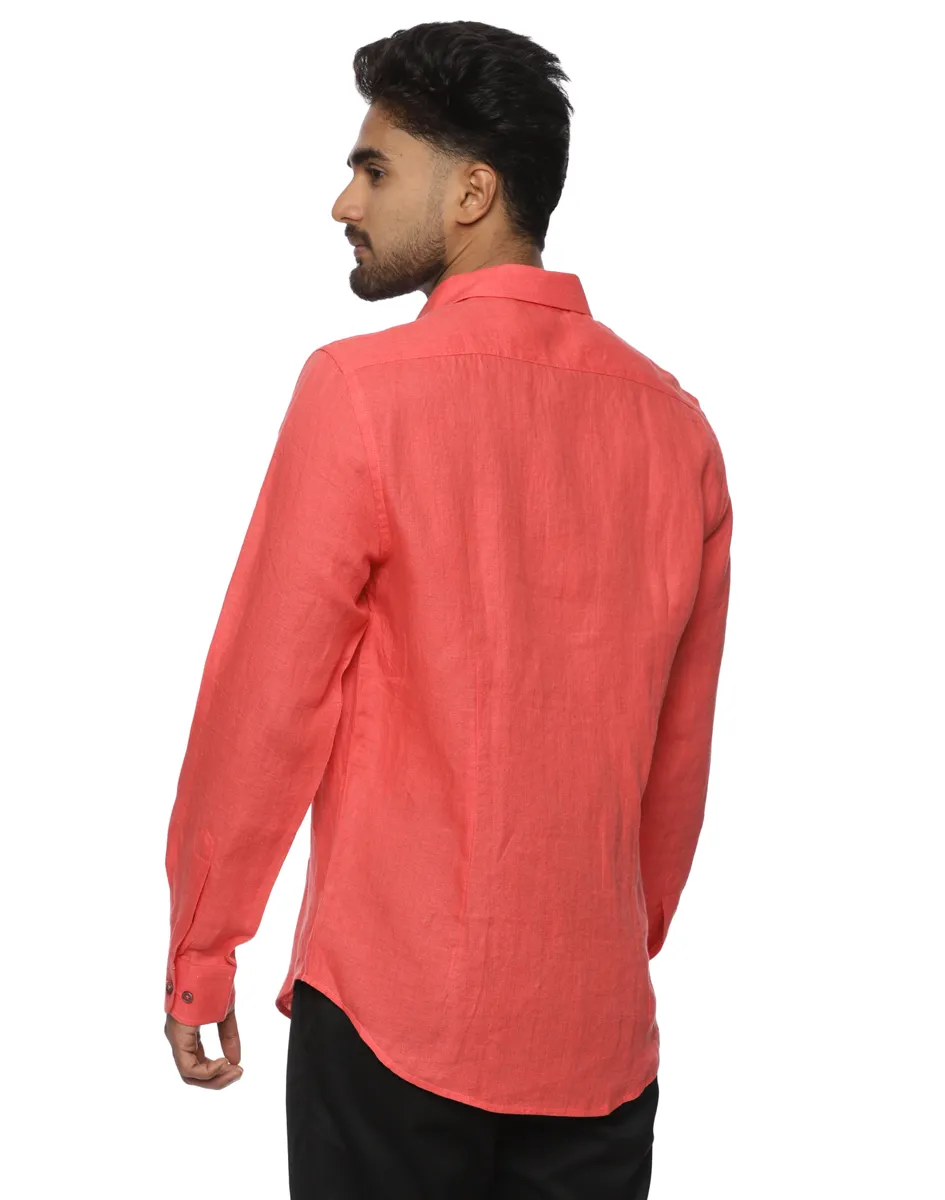 Scotwilson Coral Linen Classic Shirt - House of Cocoon (3)