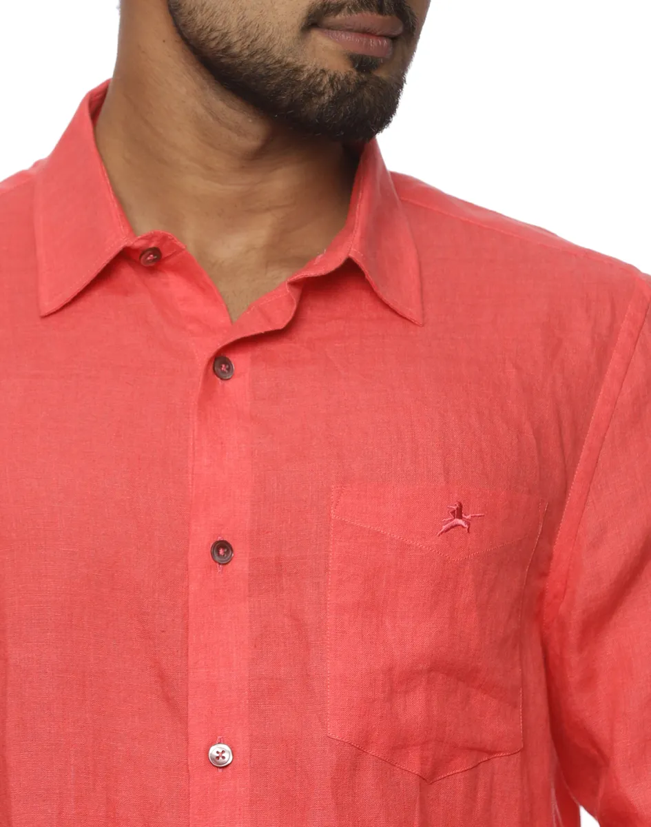 Scotwilson Coral Linen Classic Shirt - House of Cocoon (5)