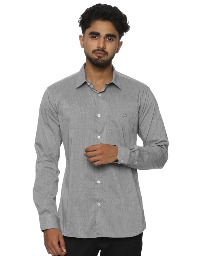 Scotwilson Grey Textured Classic Shirt