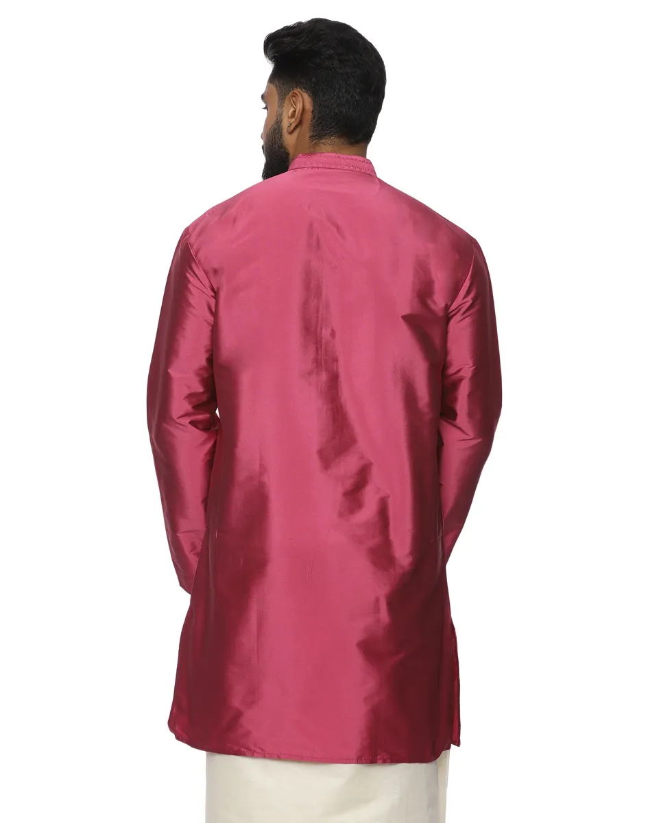 Warrior Crimson Rose Silk Kurta - House of Cocoon (4)
