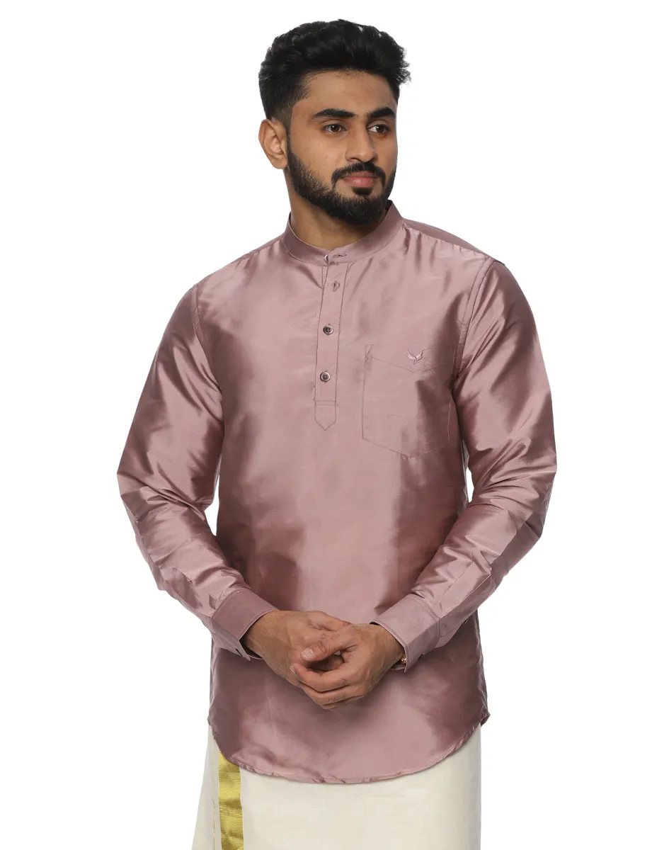Warrior Dusty Rose Silk Urban Kurta - House of Cocoon (2)