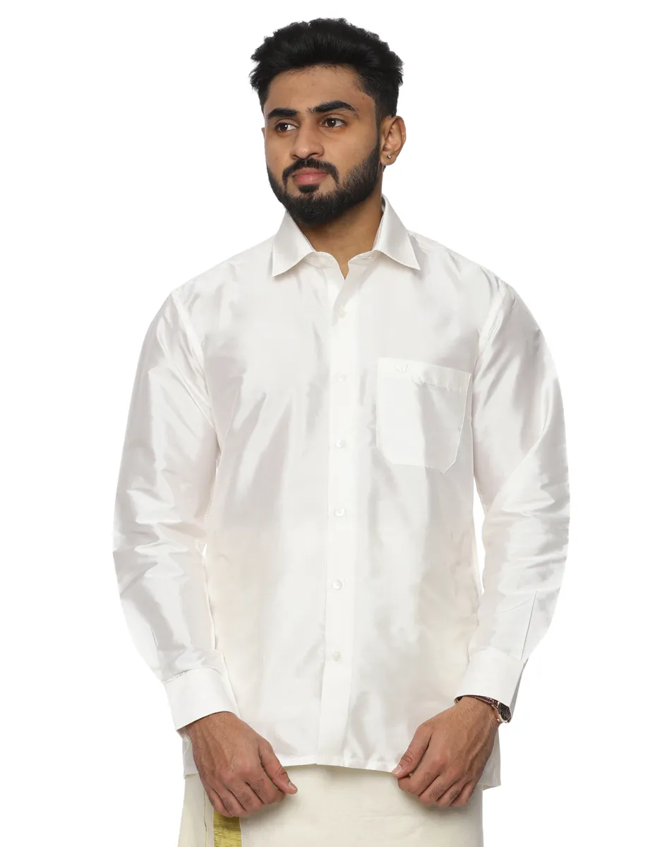 Warrior Ivory Classic Silk Shirt - House of Cocoon (2)