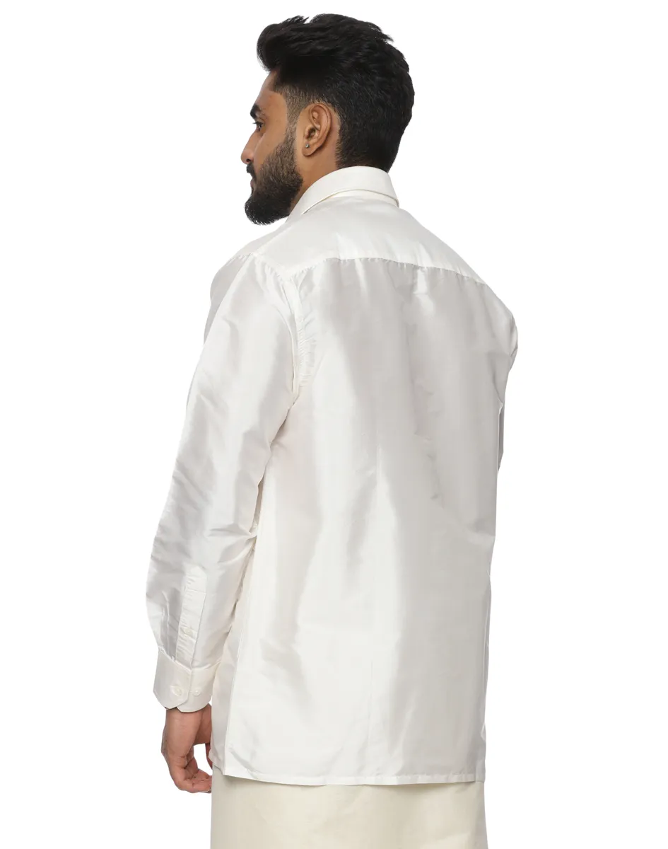 Warrior Ivory Classic Silk Shirt - House of Cocoon (4)