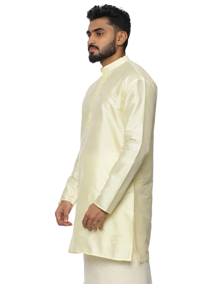 Warrior Ivory Silk Short Kurta - House of Cocoon (2)