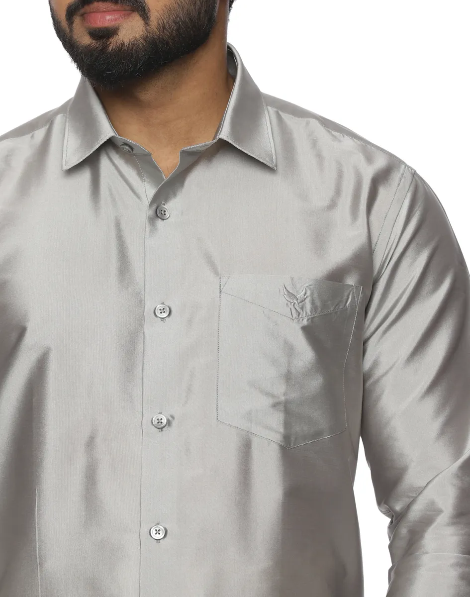 Warrior Silver Ash Silk Shirt - House of Cocoon (1)