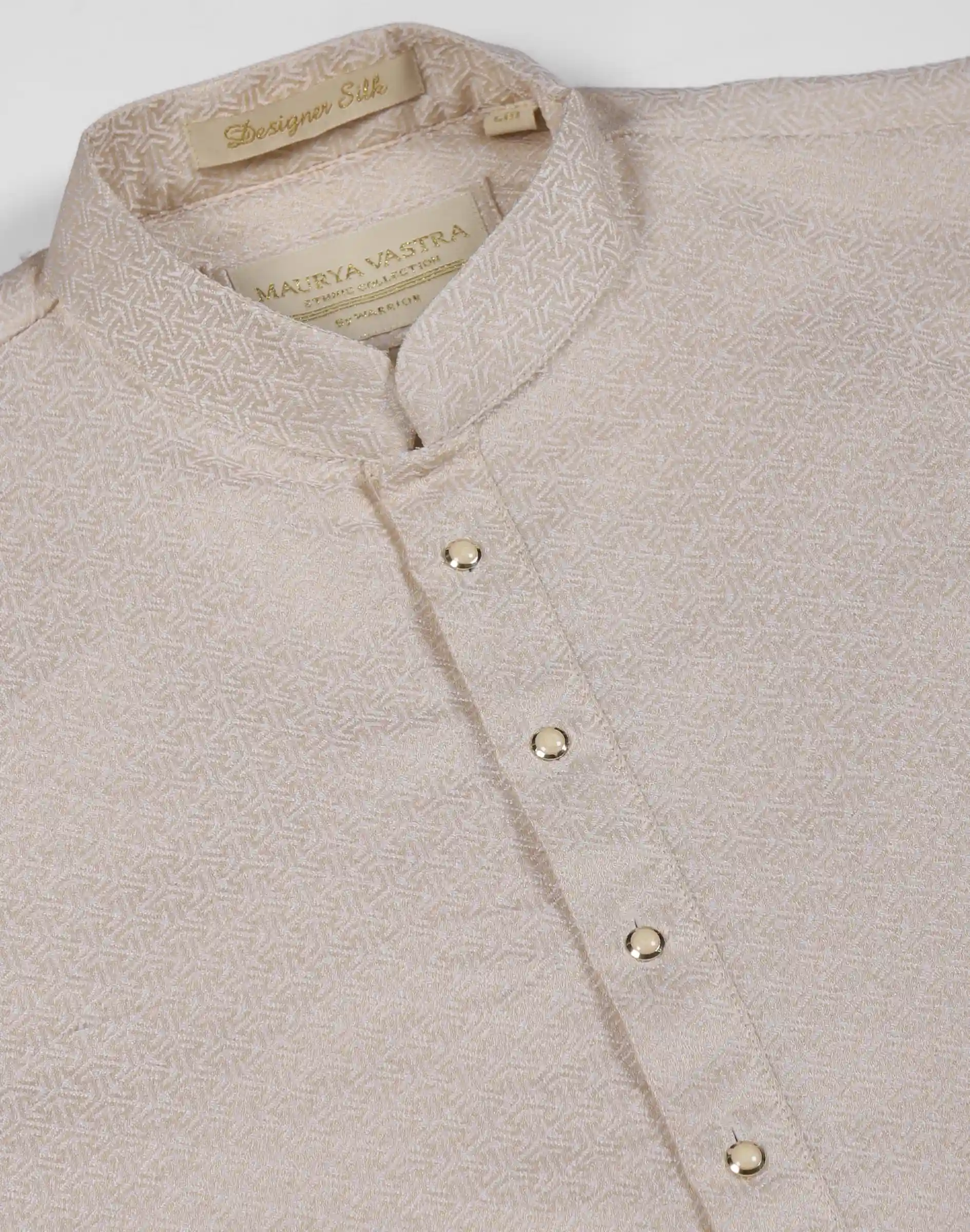 Maurya Vastra Champagne Beige Designer Brocade Kurta (3)