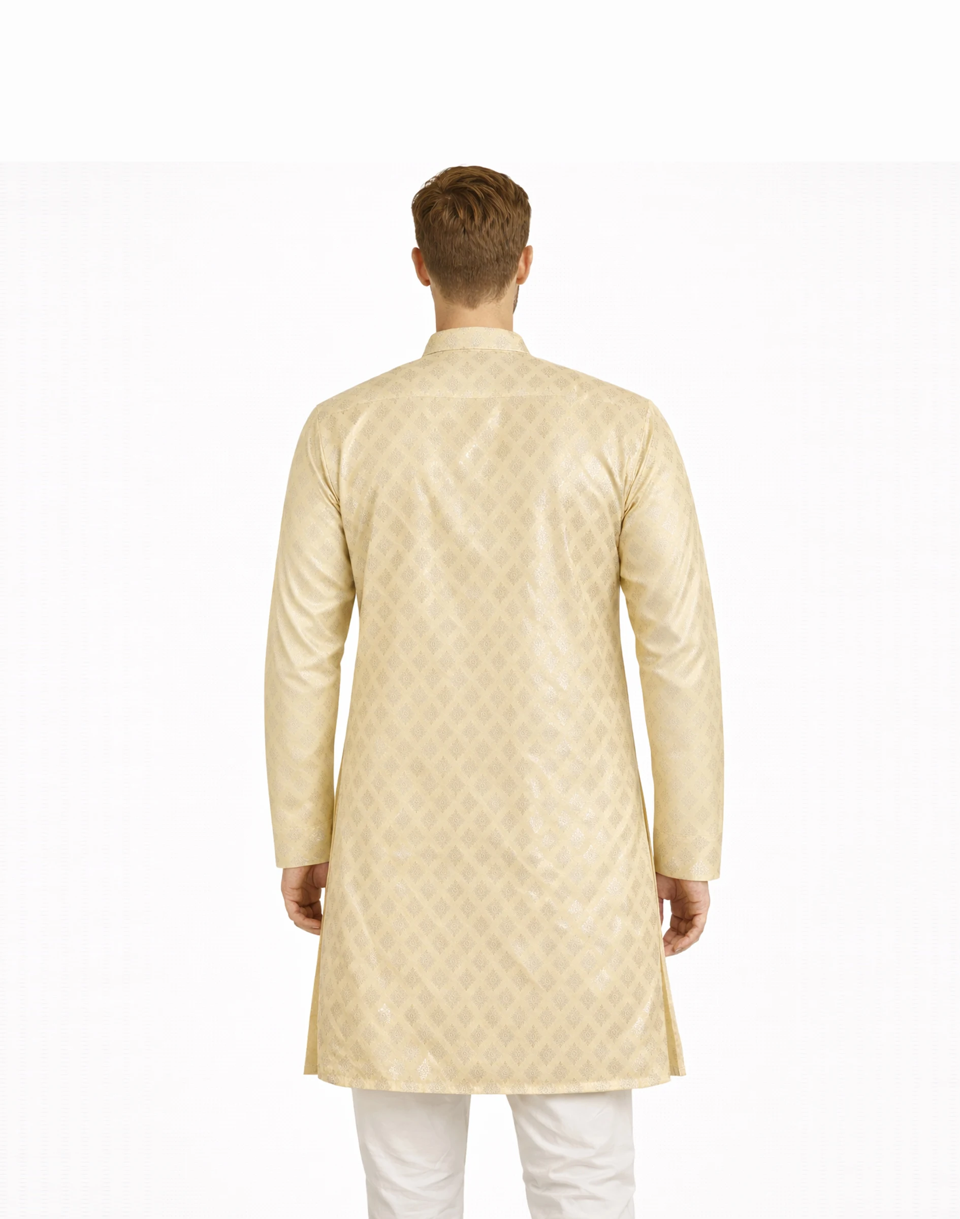 Maurya Vastra Champagne Gold Designer Brocade Kurta (2)