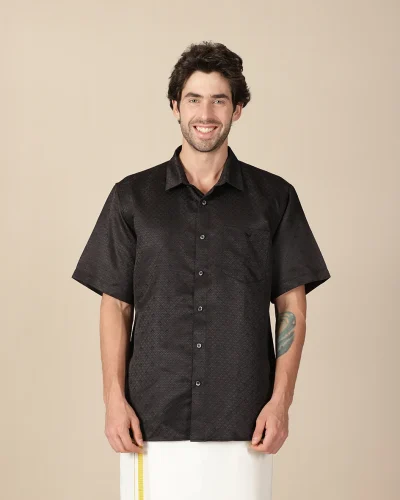 Maurya Vastra Classic Black Short Sleeve Shirt