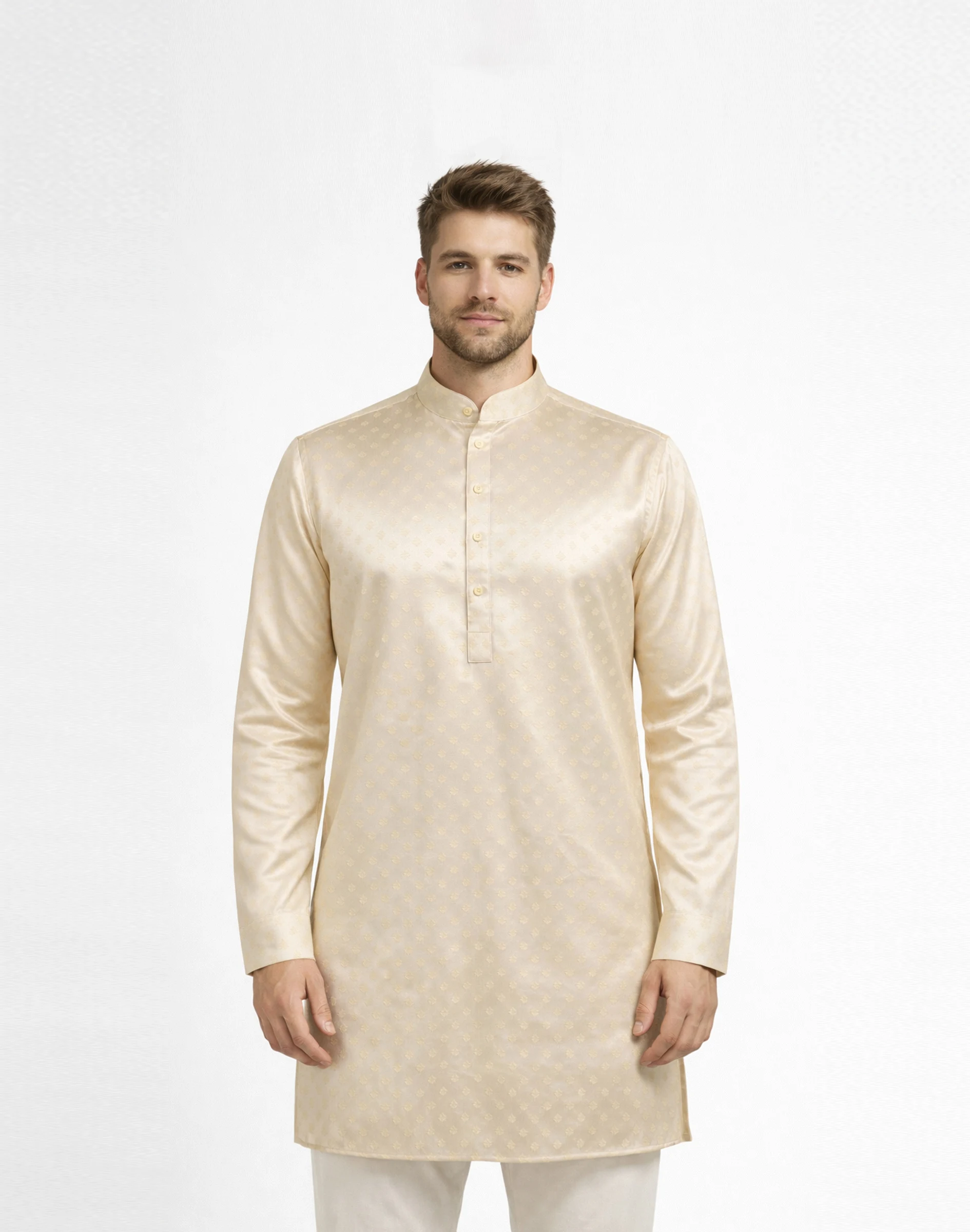 Maurya Vastra Classic Gold Designer Brocade Kurta (1)