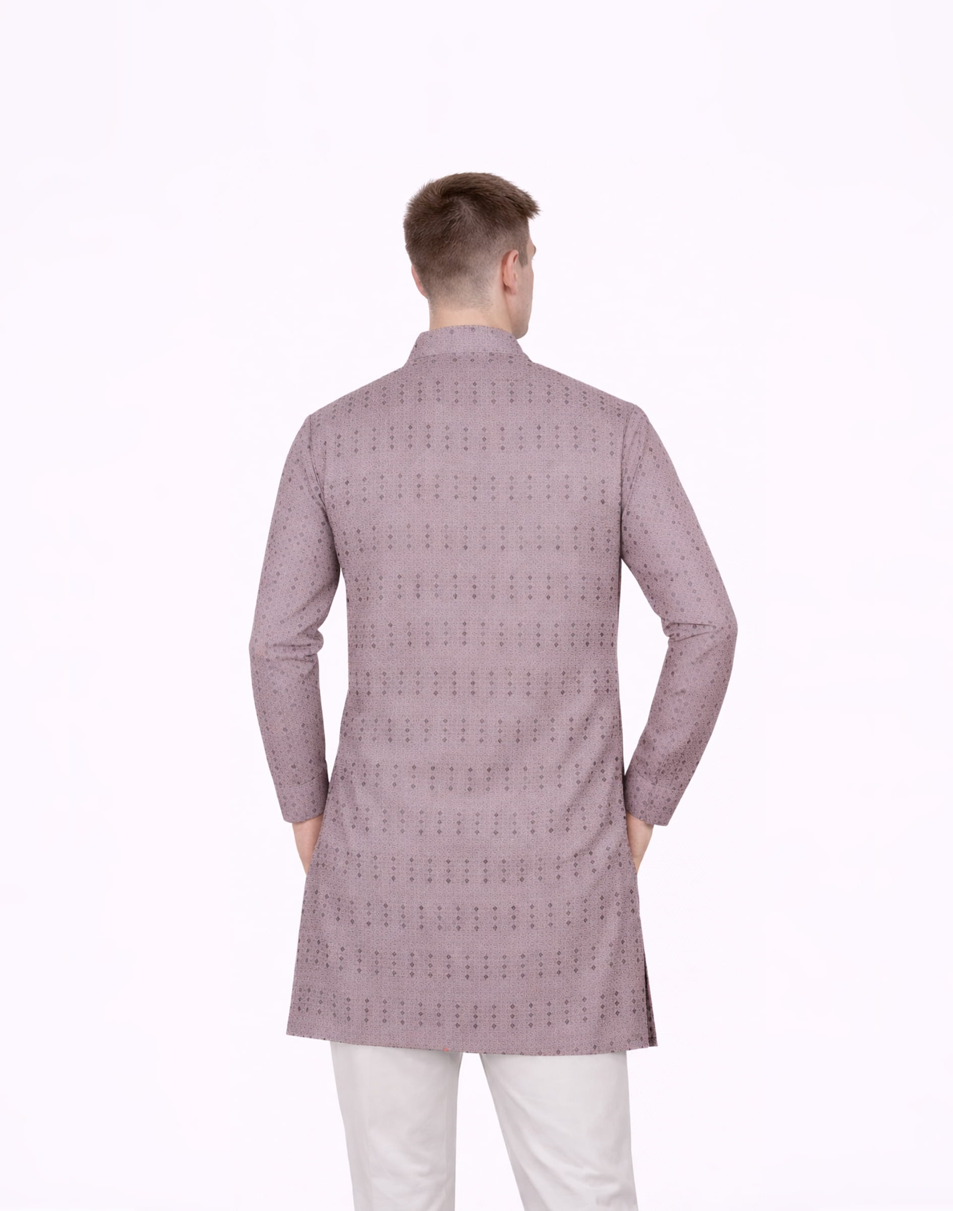 Maurya Vastra Dusty Mauve Designer Brocade Kurta (1)