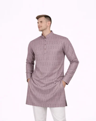 Maurya Vastra Dusty Mauve Designer Brocade Kurta