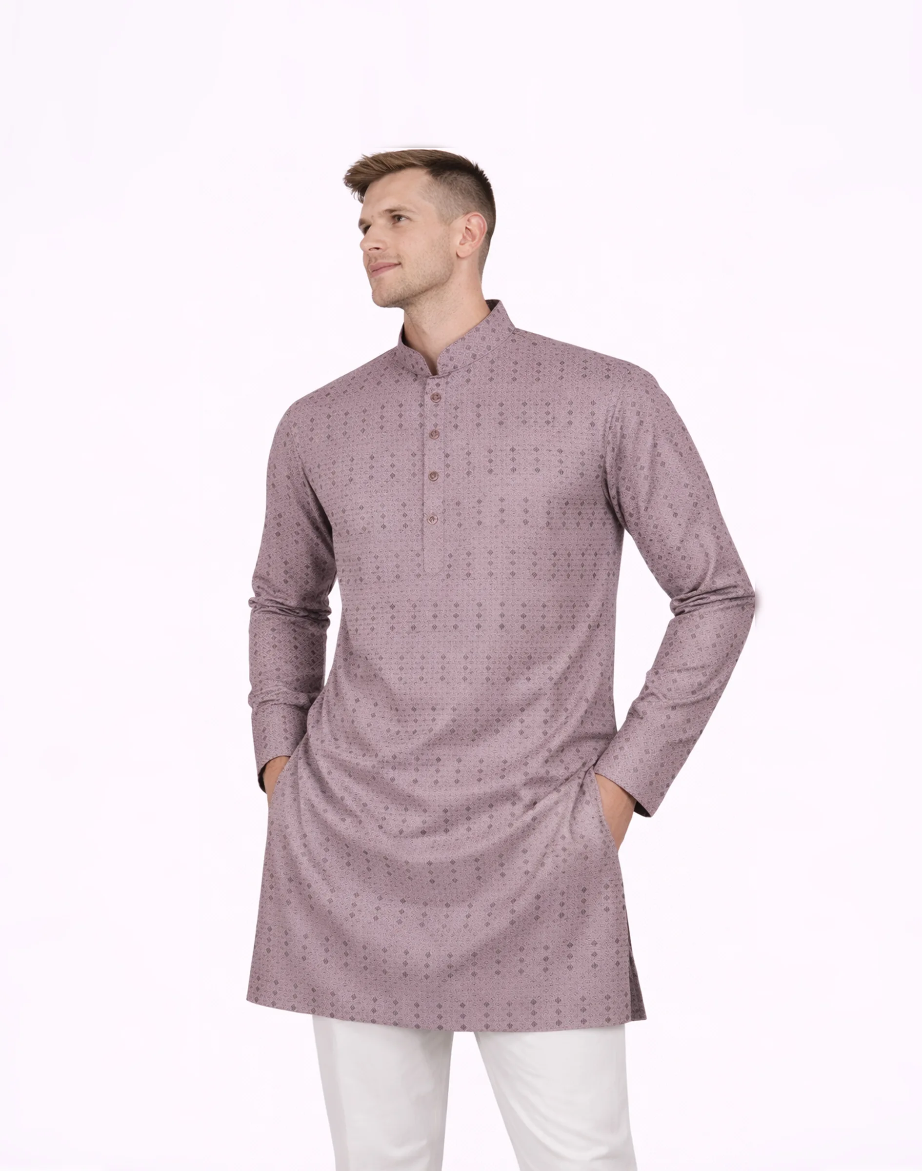 Maurya Vastra Dusty Mauve Designer Brocade Kurta (2)