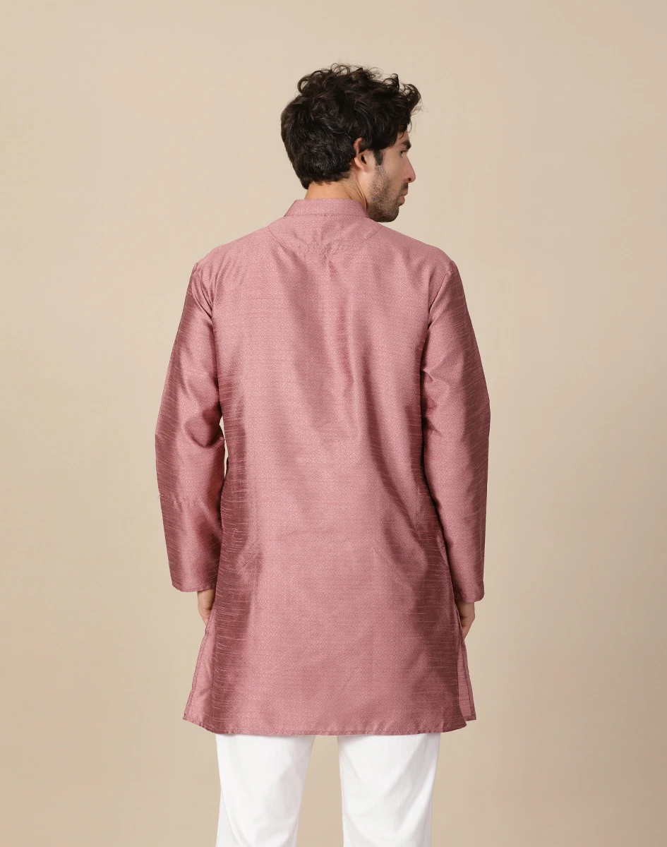 Maurya Vastra Dusty Rose Textured Festive Kurta (3)