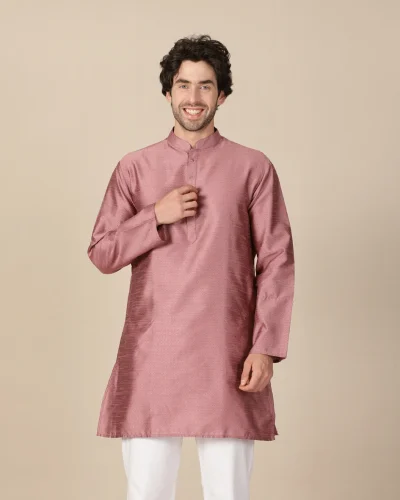 Maurya Vastra Dusty Rose Textured Festive Kurta