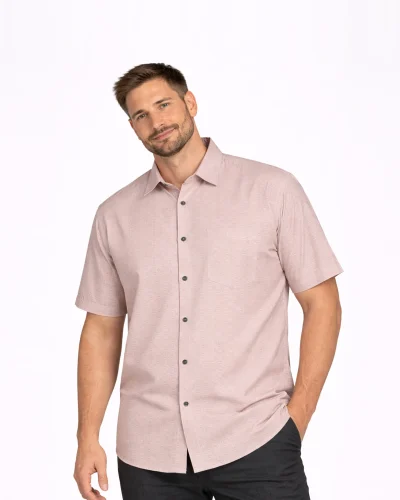 Maurya Vastra Dusty Rose Textured Half Sleeve Shirt