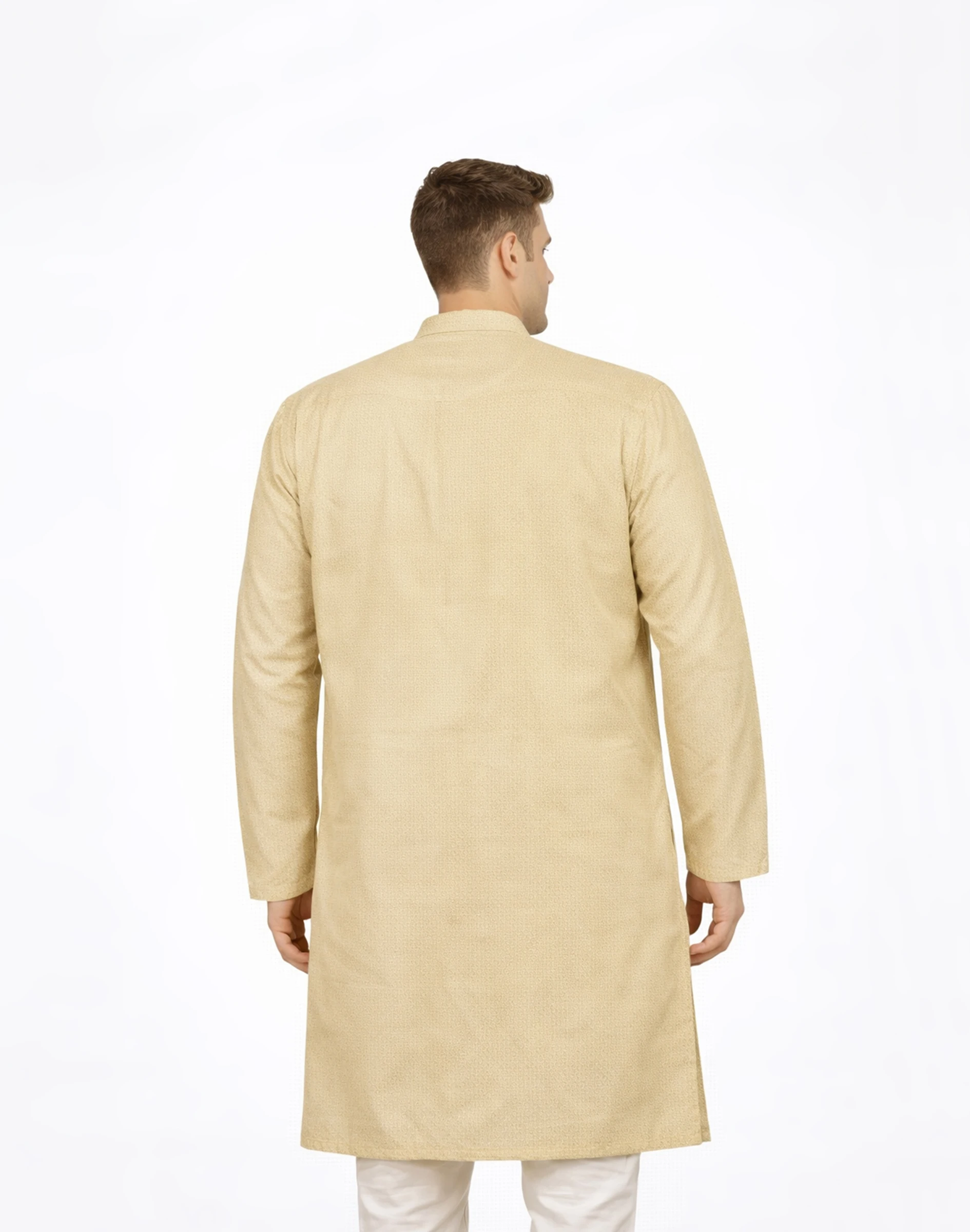 Maurya Vastra Gold Textured Designer Brocade Kurta (2)