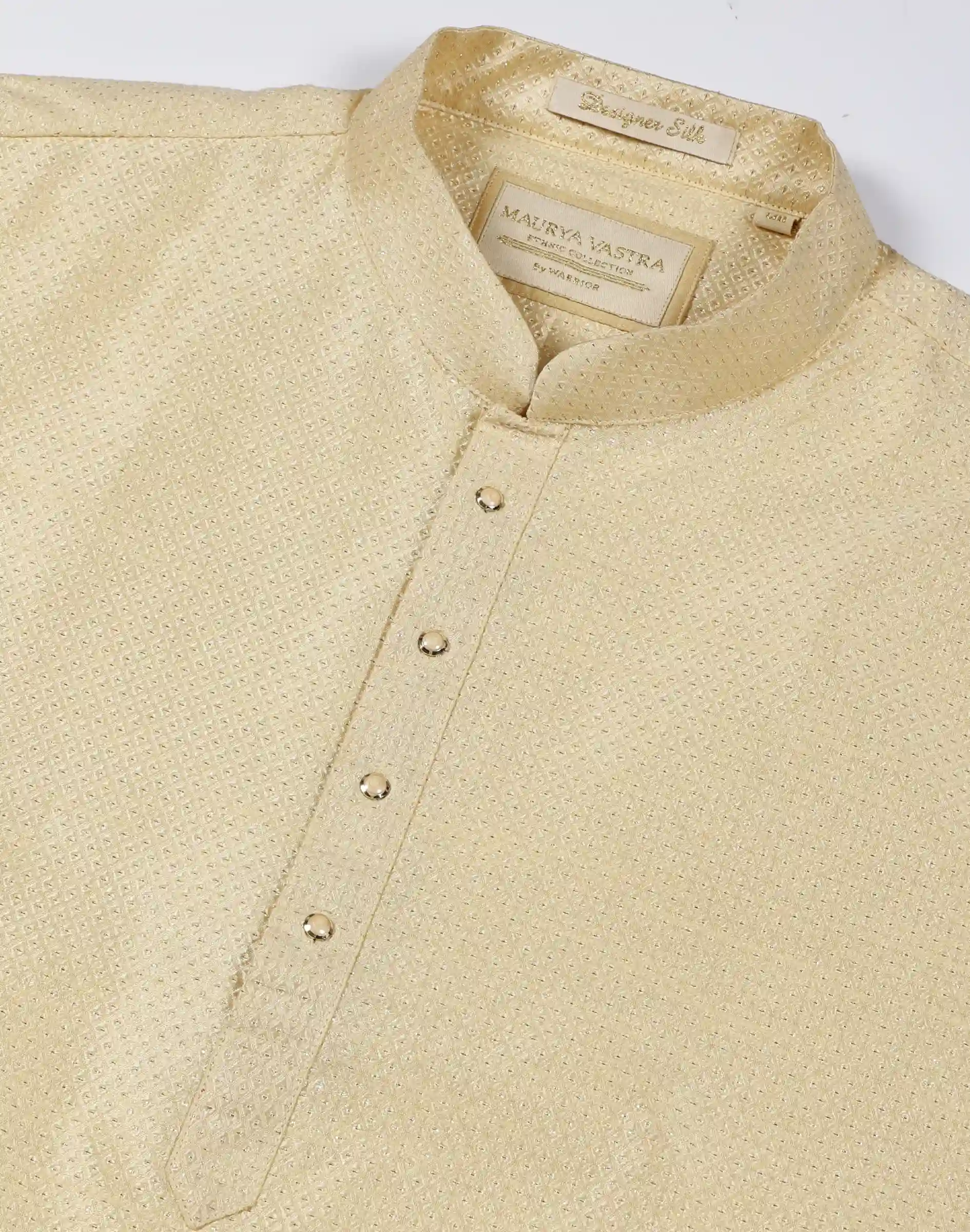 Maurya Vastra Gold Textured Designer Brocade Kurta (3)
