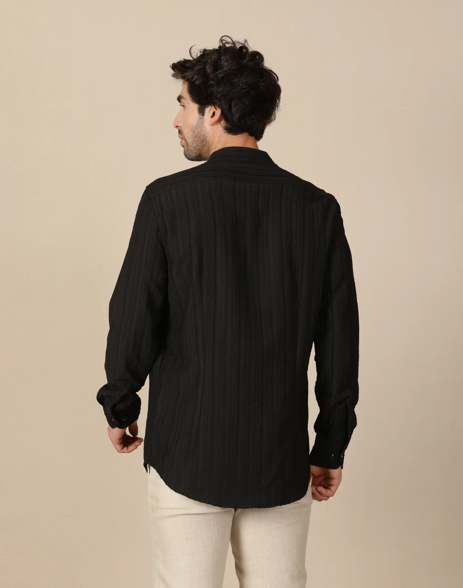 Maurya Vastra Jet Black Textured Festive Kurta (3)