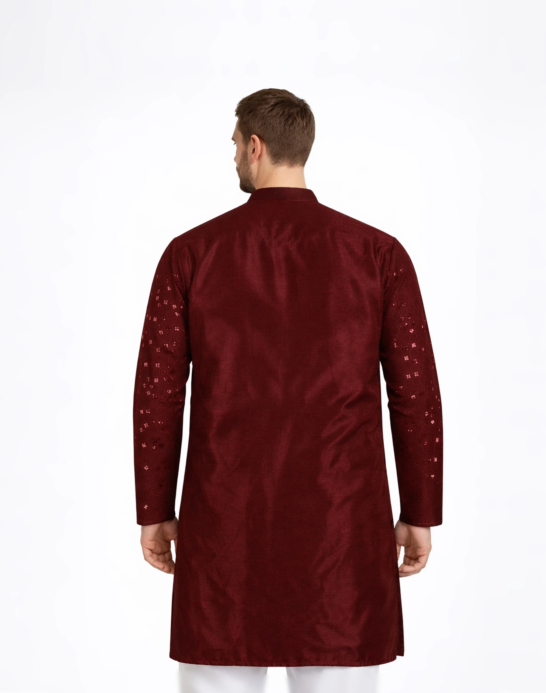 Maurya Vastra Maroon Embroidered Designer Festive Kurta (2)