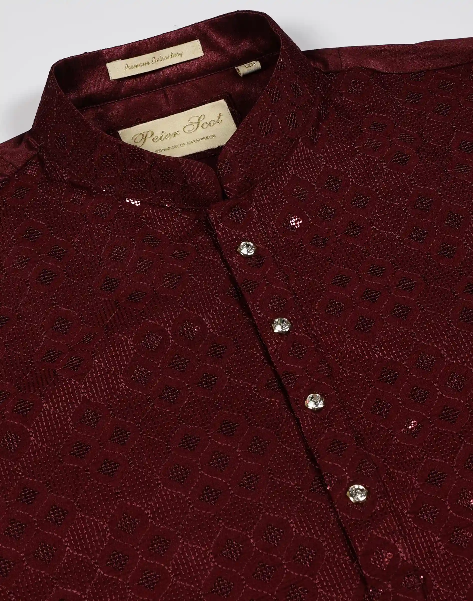Maurya Vastra Maroon Embroidered Designer Festive Kurta (3)