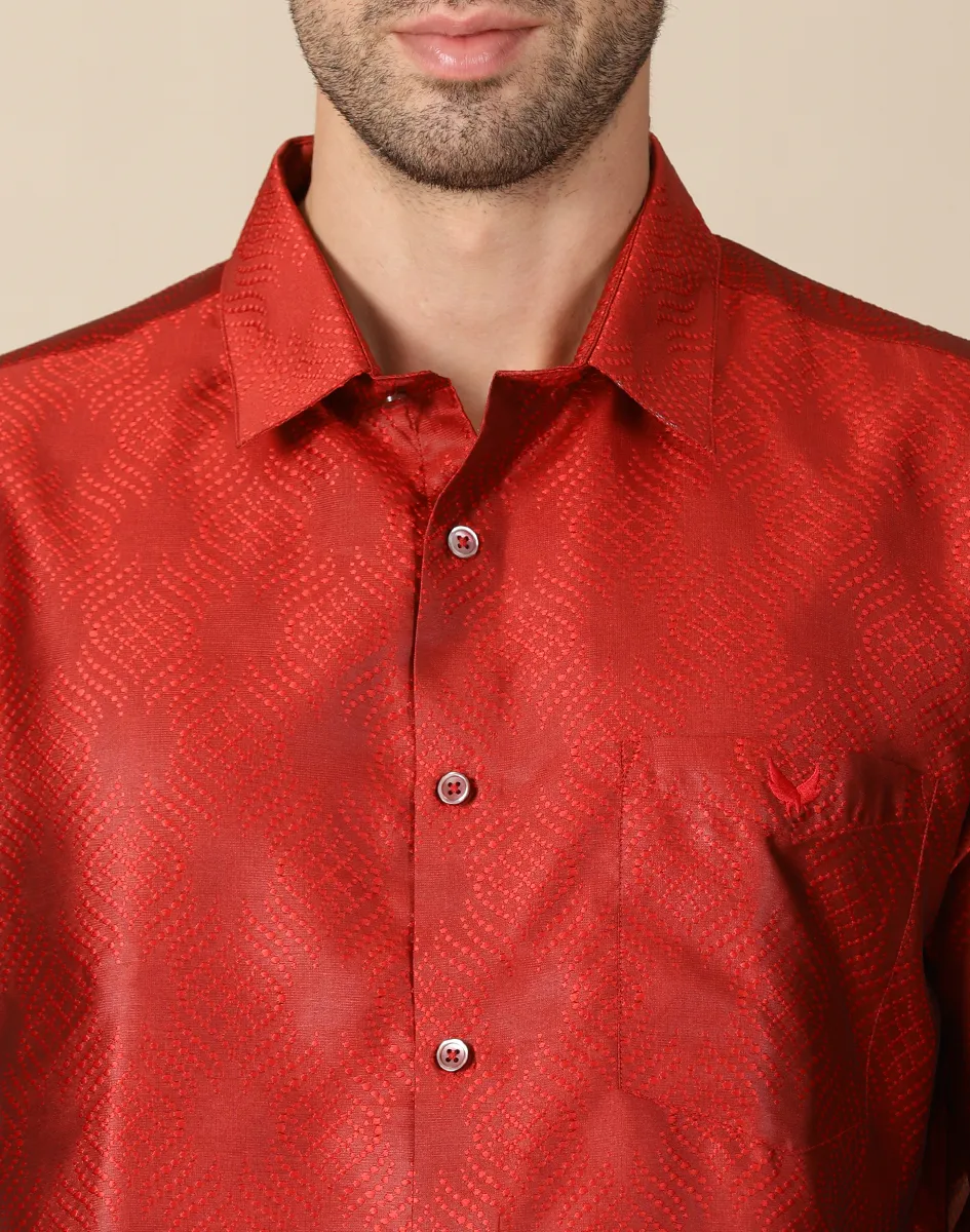 Maurya Vastra Red Ethnic Shirt (1)