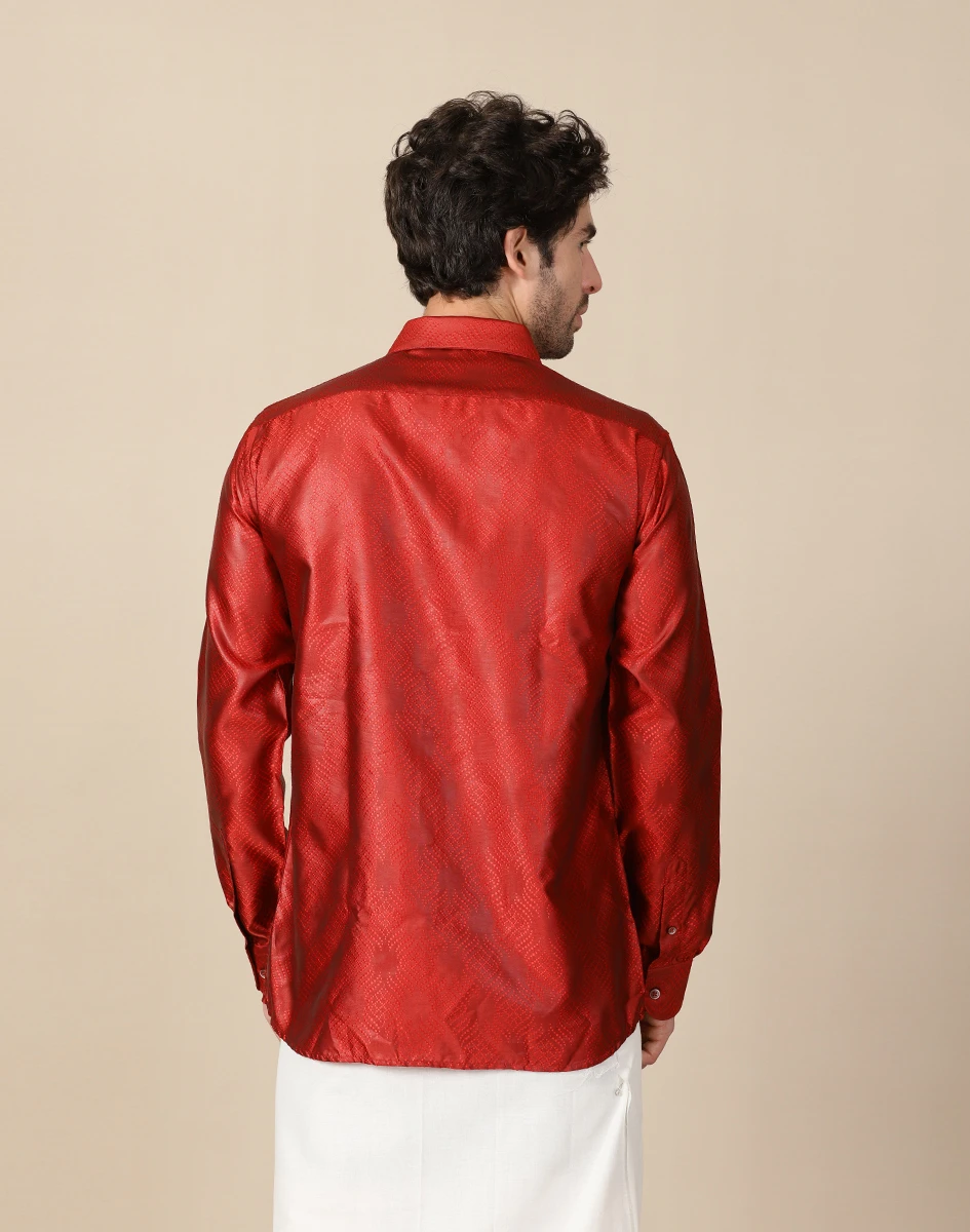 Maurya Vastra Red Ethnic Shirt (3)