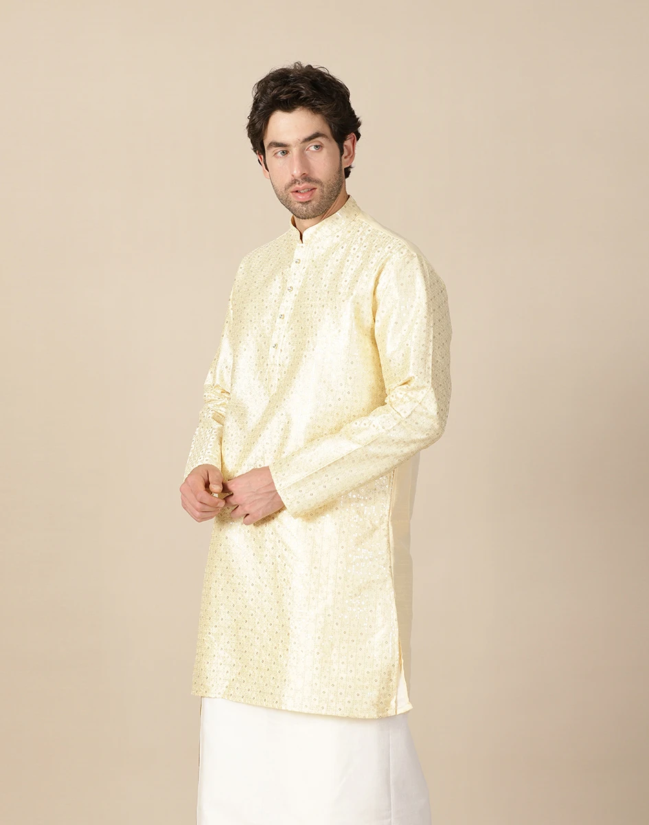Maurya Vastra Royal Cream Embroidered Kurta (4)