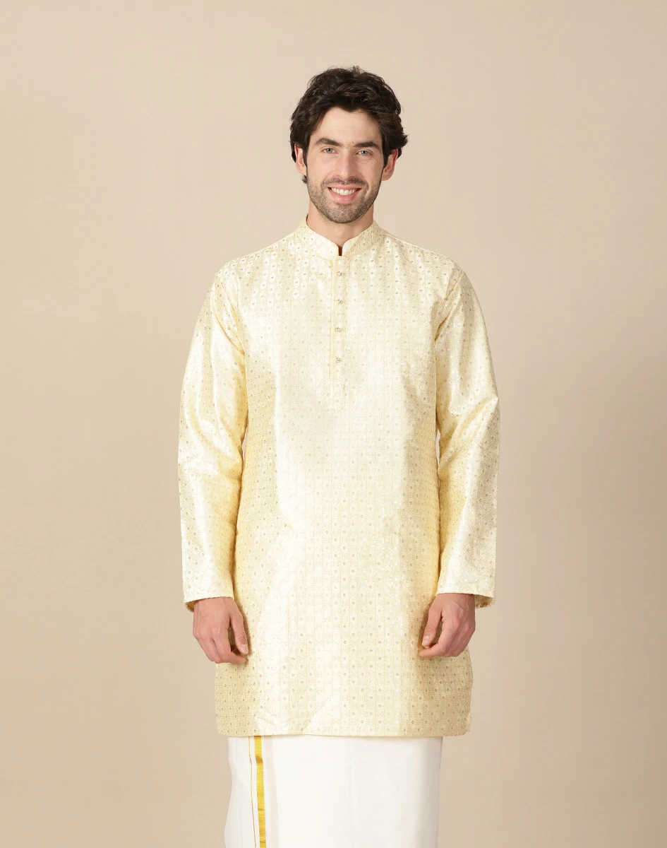 Maurya Vastra Royal Cream Embroidered Kurta (5)