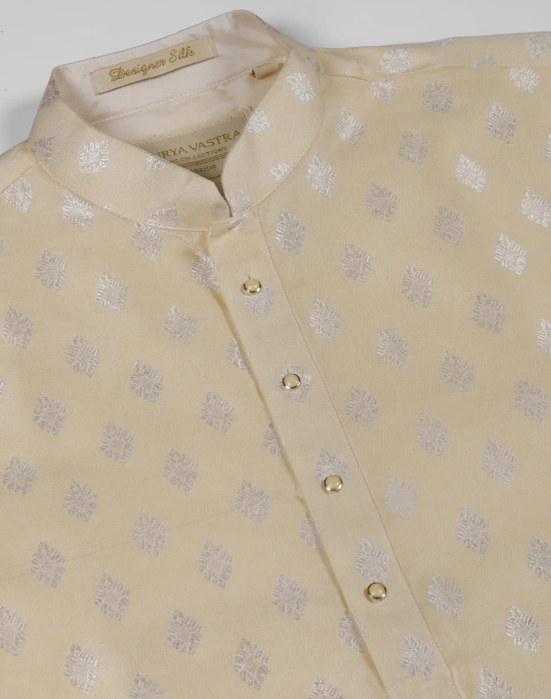 Maurya Vastra Royal Gold Motif Jacquard Kurta Set (1)