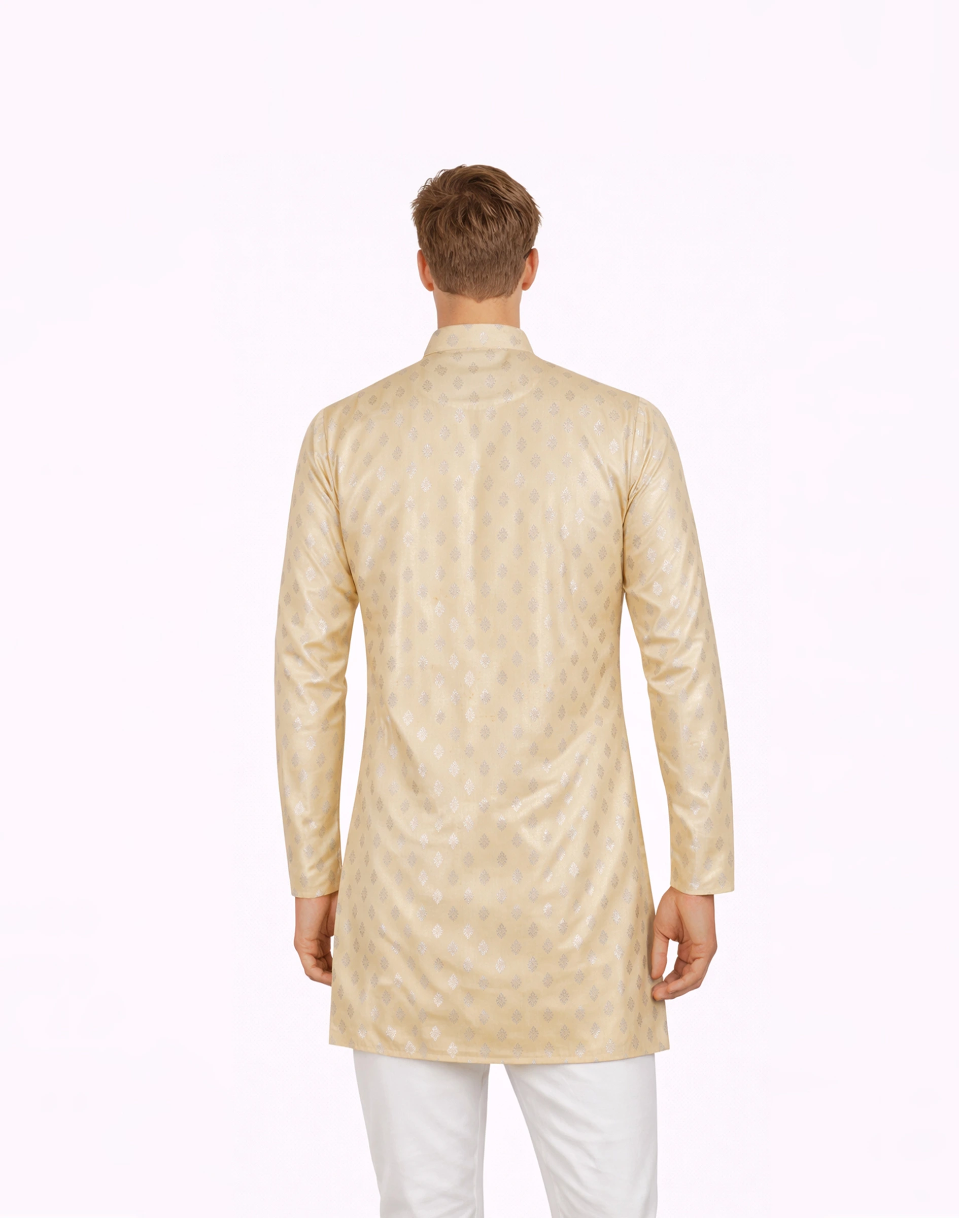 Maurya Vastra Royal Gold Motif Jacquard Kurta Set (3)